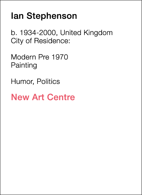  Ian   Stephenson  b   1934-2000, United Kingdom  City of Residence:       Modern Pre 1970   Painting        Humor, P   