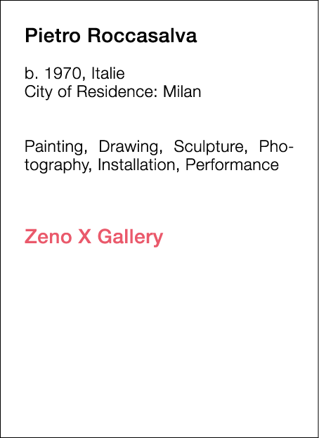  Pietro   Roccasalva  b   1970, Italie  City of Residence:  Milan        Painting, Drawing, Sculpture, Photography, I   