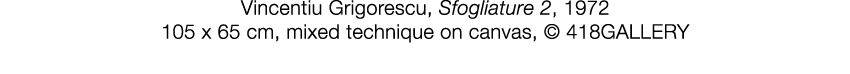   Vincentiu Grigorescu  ,   Sfogliature 2  ,   1972     105 x 65 cm  ,   mixed technique on canvas  ,     418GALLERY  